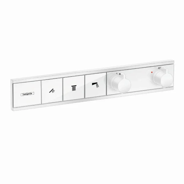 Термостат Hansgrohe RainSelect 15381700 на 3 потребителя, для душа, хром, матовый белый