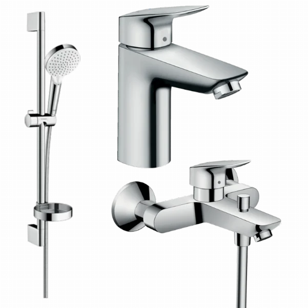 Набор смесителей для ванны 3 в 1 Hansgrohe 20200008 (26553400, 71104000, 71400000)