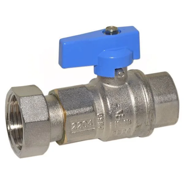 Кран з накидною гайкою прямий Bianchi Ø 1/2"×3/4" внутр.- внутр. різьба (blue/синій)