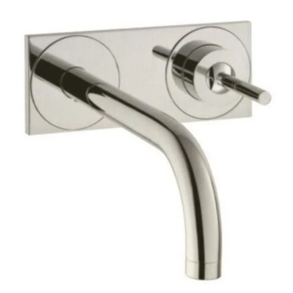 Змішувач настінний для раковини Axor Uno, винос 225, з панеллю, нікель