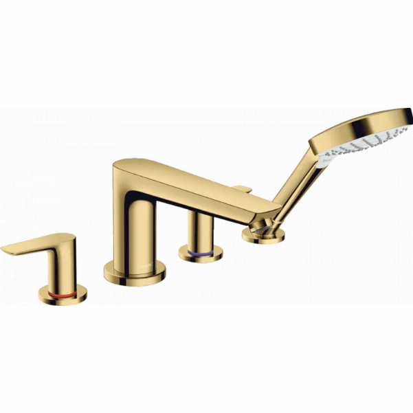 Смеситель на борт ванны Hansgrohe Talis E на 4 отверстия, золото