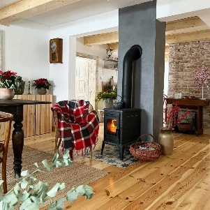 Чугунная печь-камин Kratki Koza K10 Turbofan 10,0 кВт, дымоход Ø 150 мм