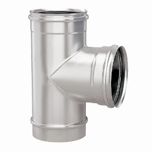 Тройник для дымохода нержавейка Ø 100/90° мм (сталь 0,8 мм AISI)