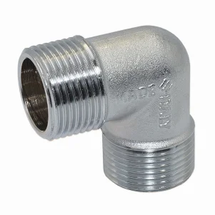 Коліно латунне хромоване Pattaroni Ø 1" зовн.- зовн. різьба