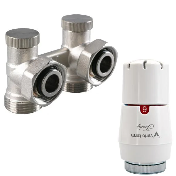 Комплект радіаторний кутовий Vario Term Standard Ø 3/4" з термоголовкою Trendy М30×1.5