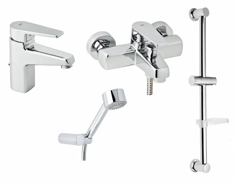 Набір змішувачів для ванни зі штангою GENEBRE Klip 04KLV17RO (64130164566+64100164566+163845)