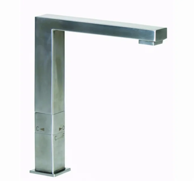 Смеситель для кухни, квадратный GENEBRE INOX, нерж. сталь, двухрежимный