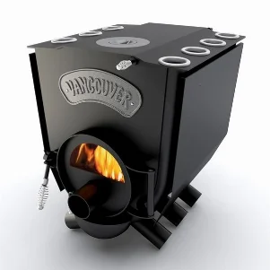 Печь булерьян с варочной поверхностью Новаслав Vancouver Lux Тип "01" ЧК.С - 11,0 кВт (конфорка+стекло)