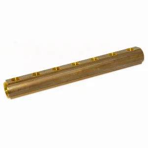 Колекторна балка латунна Bianchi Ø 1"×1/2" - 7 контурів, I=50 мм (з отвором для спускника повітря 3/8")