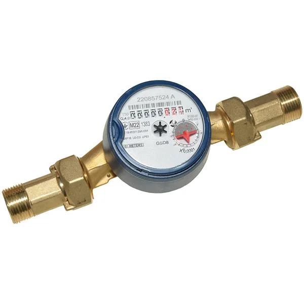 Счетчик холодной воды BMeters GSD8-I R 100 Ø 3/4", 0...50°С  L=130 мм, Qn= 4,0 м3/г (со штуцерами)