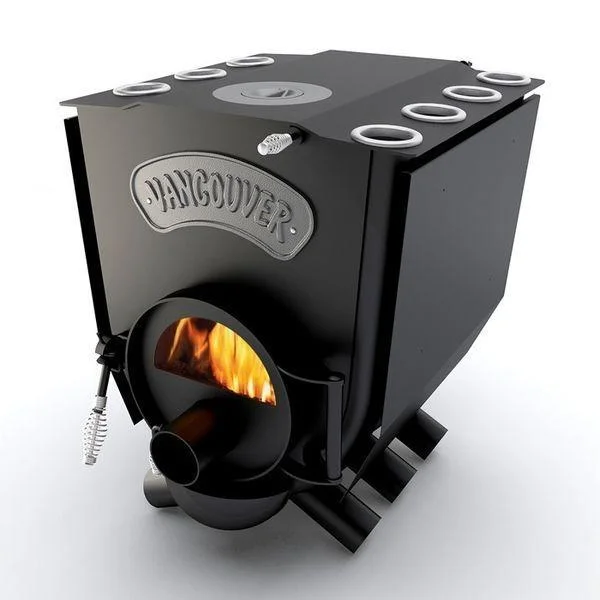 Печь булерьян с варочной поверхностью Новаслав Vancouver Lux Тип "01" ЧК.С - 11,0 кВт (конфорка+стекло)