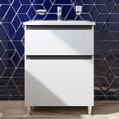 Тумба з раковиною, підлогова, 65 см, 2 ящика AM.PM M85-FSX0652-WC0652WG38 X-Joy