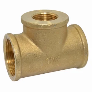 Тройник редукционный латунный Pattaroni Ø 1-1/2"×3/4"×1-1/2" внутренняя резьба