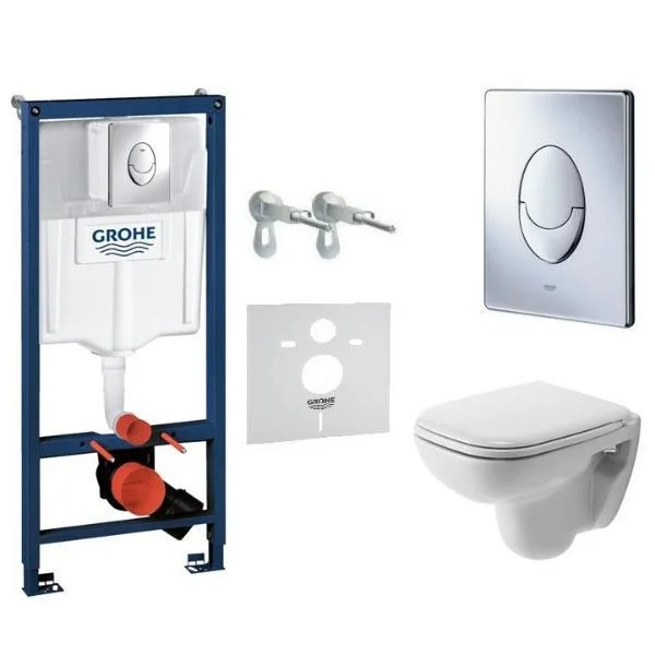 Инсталляция Grohe Rapid SL + унитаз укороченный Duravit D-Code (22110900002+38721001)
