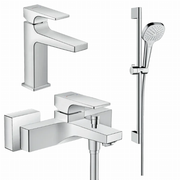 Набір змішувачів для ванни 3 в 1 Hansgrohe Metropol 32540112 (32507000, 32540000, 26582400)