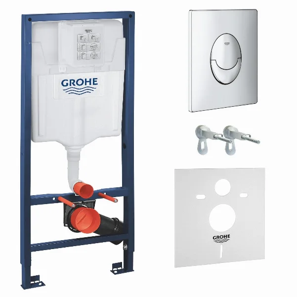 Комплект для унитаза GROHE Rapid SL 4 в 1 (бачок, крепеж, кнопка хром - двойн. слив 38505000) с прокладкой