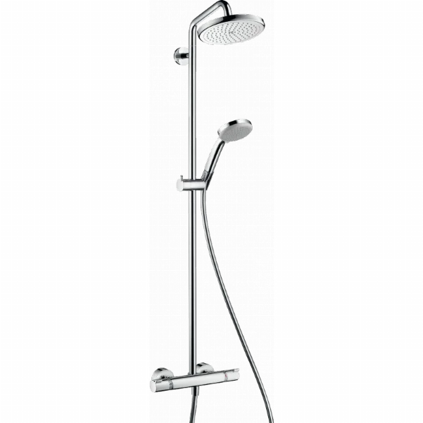 Душова система Hansgrohe Croma 220 Showerpipe EcoSmart з термостатом 27188000
