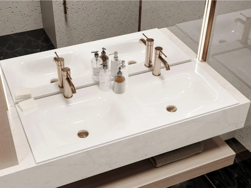 Умивальник подвійний Miraggio Jessel 1100×450 мм