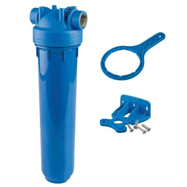 Фильтр магистральный Atlas Filtri DP Mono AB 20"×2,5" - резьба Ø 1" OT (AB голубой корпус) KIT