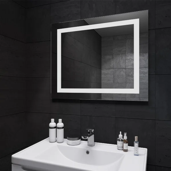 Дзеркало Sanwerk ЛАВА "Квадра" 90x65, з LED підсвічуванням