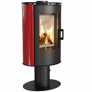 Кафельная печь-камин Kratki Koza AB S/N/DR - 8,0 кВт, красная