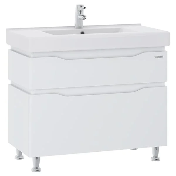 Тумба підлогова Sanwerk Алеса 100 см, з умивальником "Принц", колір: білий