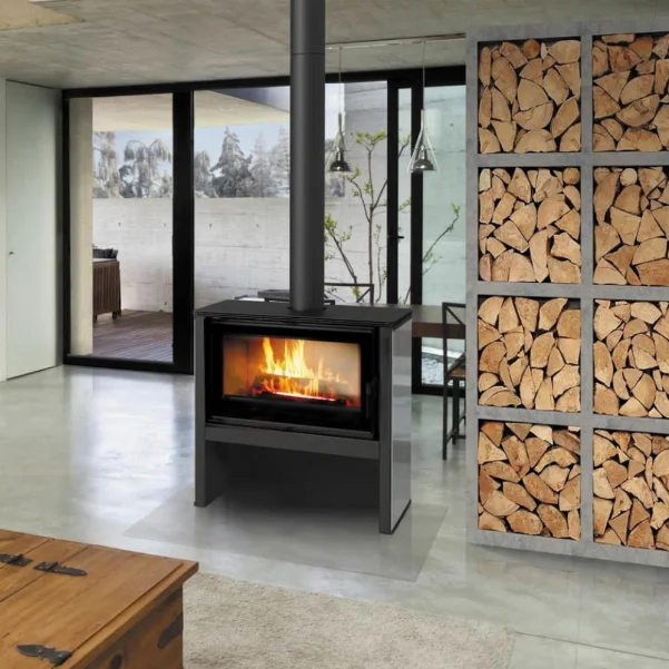 Стальная печь-камин Kratki Juno 12,0 кВт, панель белая