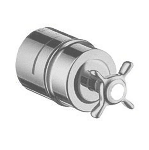 Шланговое подсоединение Axor Montreux Fixfit Stop 1/2" вентильный, цвет: шлифованный никель