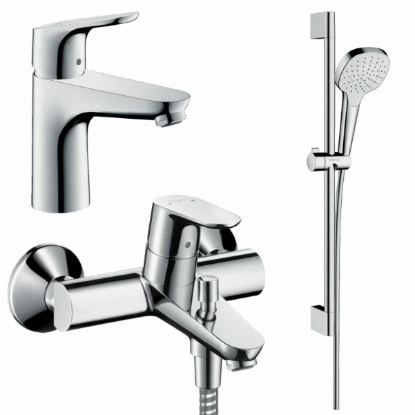 Набор смесителей для ванны 3 в 1 Hansgrohe Focus 31940112 (31607000, 31940000, 26584400)