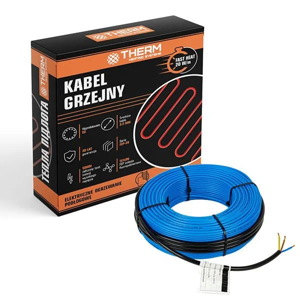 Кабель нагревательный Therm FEP - 20 Вт, S=0,5 м2, L=5 м