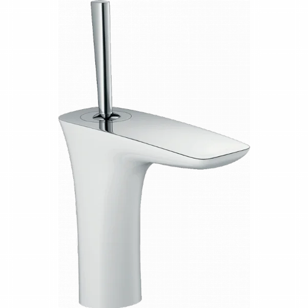 Смеситель Hansgrohe PuraVida для раковины со сливным гарнитуром, белый/хром 15074400