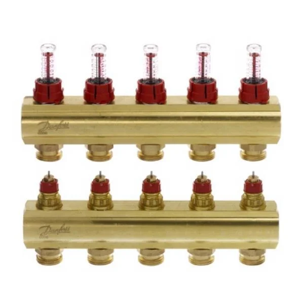 Колектор Danfoss FHF 5+5 з ротаметрами