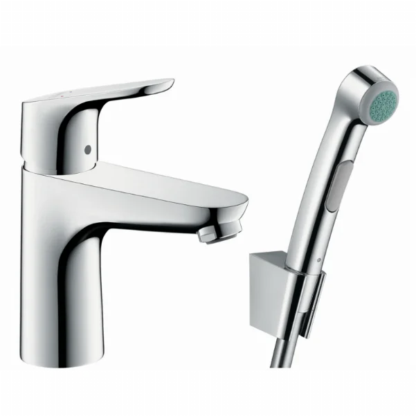 Смеситель Hansgrohe Focus для раковины с гигиеническим душем и донным клапаном Push-Open 31927000