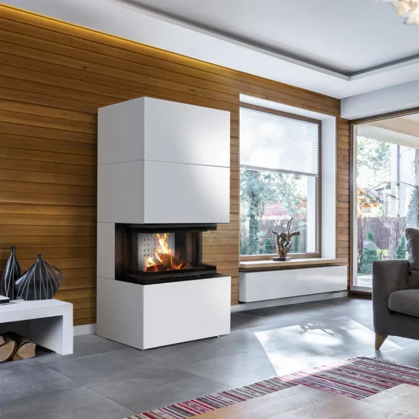 Камін Kratki NBC 7 в корпусе Home Easy Box сталевий, колір: білий