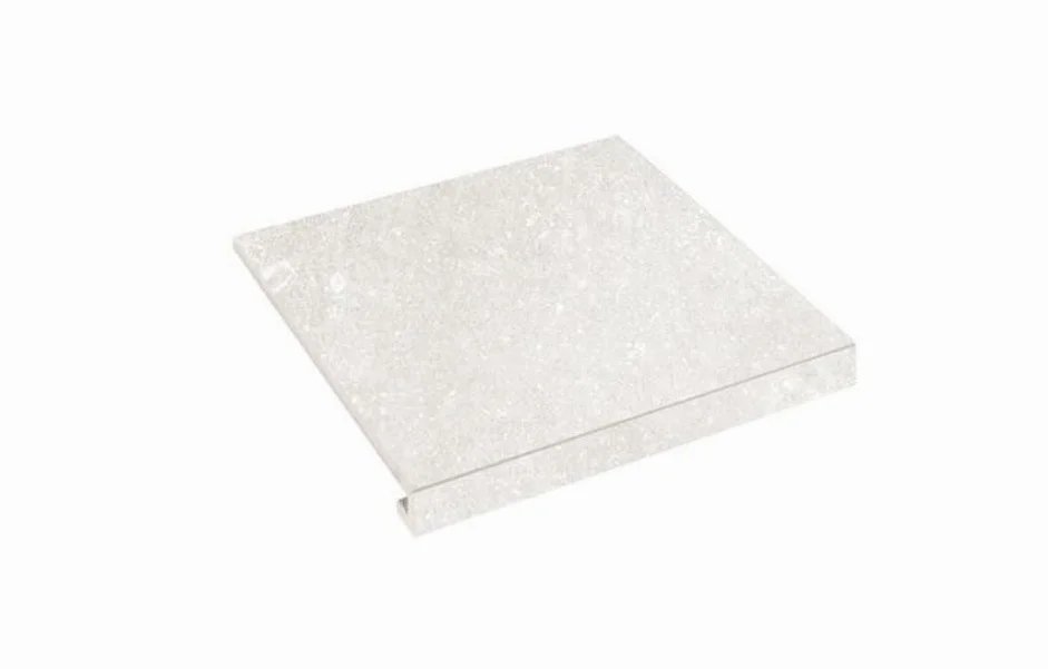 Ступень угловая правая с капиносом SZRXPZ1BRC2 CA'DI PIETRA Bianco 300-35x345x9,5 Zeus Ceramica