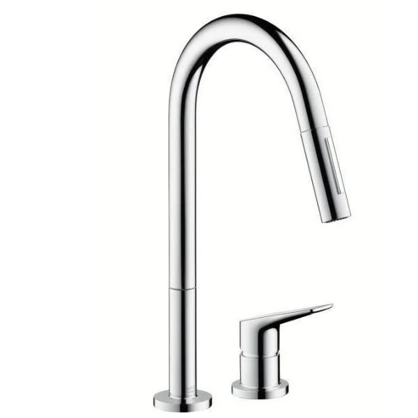 Смеситель для кухни Axor Citterio M с вытяжным изливом, нержавеющая сталь