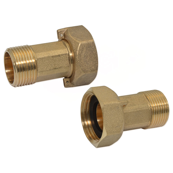 Штуцера для лічильника латунні Pattaroni Ø 3/4"×1" (пара)