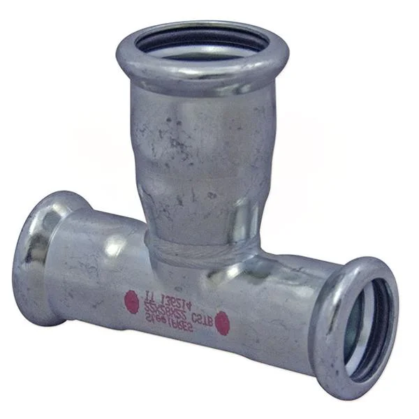 Трійник редукційний прес оцинковка RM Steel Pres Ø 22×28×22 мм