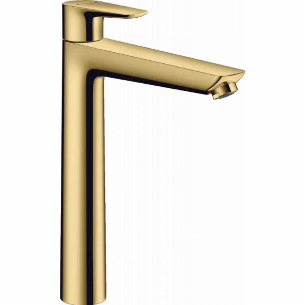 Смеситель для раковины Hansgrohe Talis E с высоким изливом и сливным гарнитуром, цвет: золото