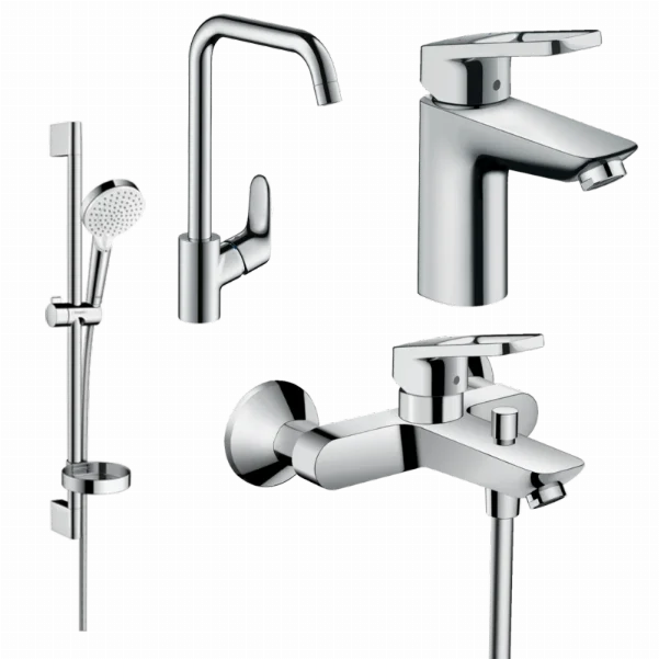 Набір змішувачів для ванни 4 в 1 Hansgrohe 1172019 (71151000, 71244000, 26553400, 31820000)
