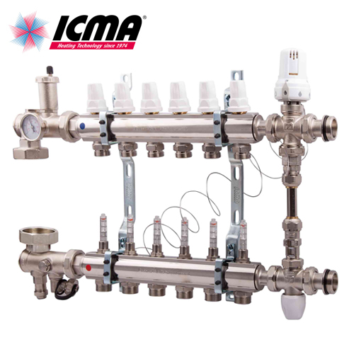 Колектор зі змішувальним вузлом ICMA 1"x3/4" - 4 виходи