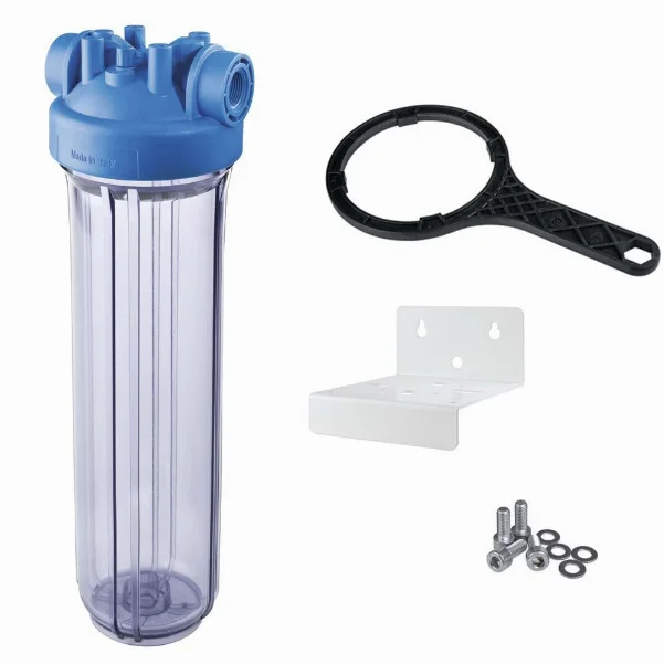 Фільтр магістральний Atlas Filtri DP BIG TS 20"×4,5" - різьба Ø 1" IN (прозорий корпус) KIT