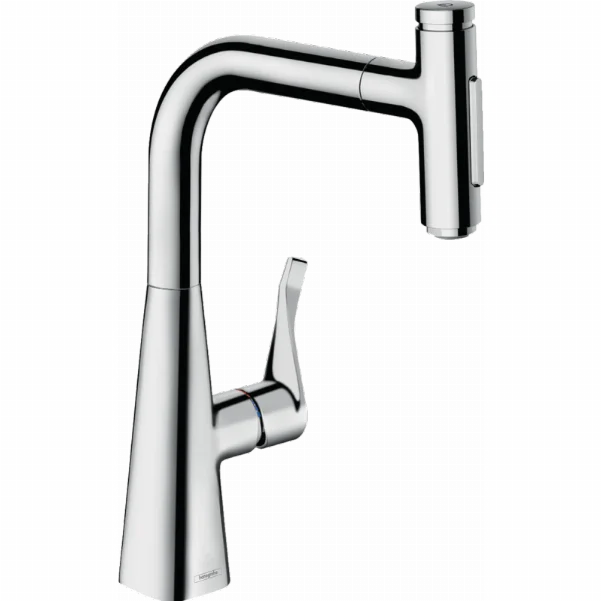 Смеситель Hansgrohe Metris Select M71 для кухонной мойки с выдвижным душем, хром 73822000