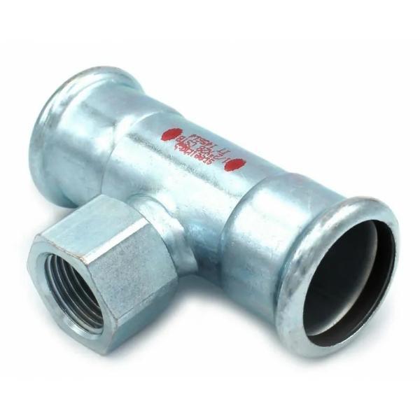 Тройник пресс оцинковка RM Steel Pres Ø 28×3/4"×28 мм, внутренняя резьба