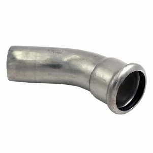 Колено пресс нержавейка (1 муфта) RM Inox PRES Ø 168.3/45° мм