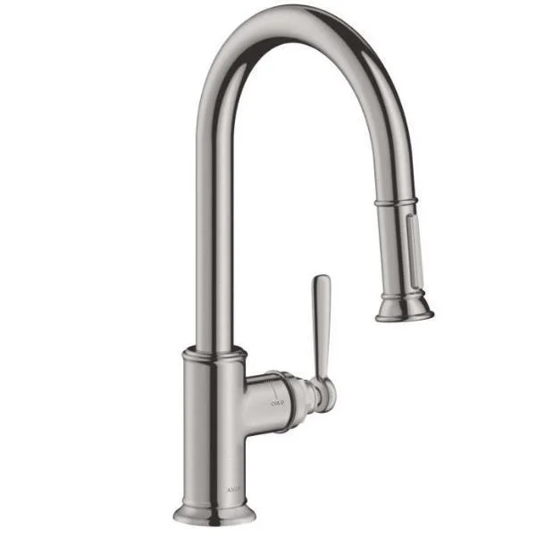 Смеситель для кухни Axor Montreux 180 с выдвижным изливом, сталь