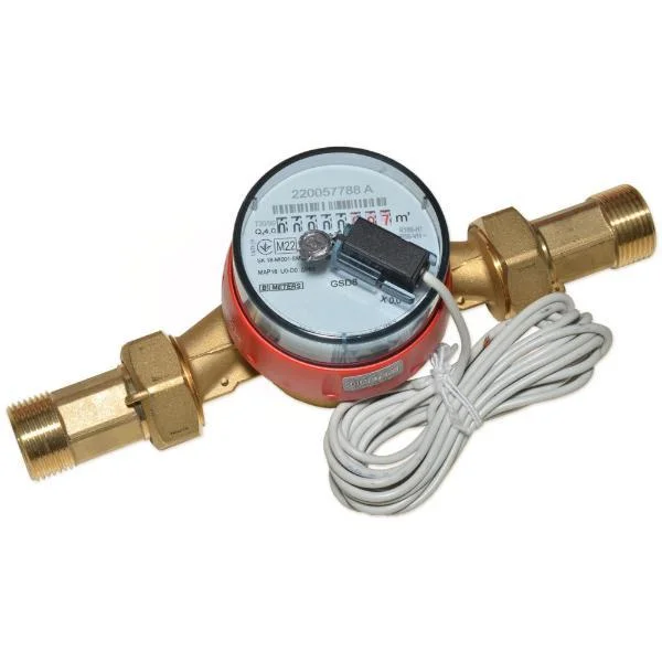Счетчик горячей воды с импульсным датчиком BMeters GSD8-R Ø 3/4" L=130 мм