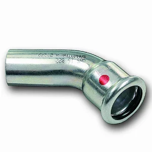 Кут прес оцинковка (1 муфта) SANHA Therm Press 108/45° (код. 24040)