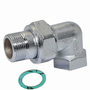 Згін американка кутова нікельована Pattaroni Ø 1/2" внутр.- зовн. різьба (під прокладку)