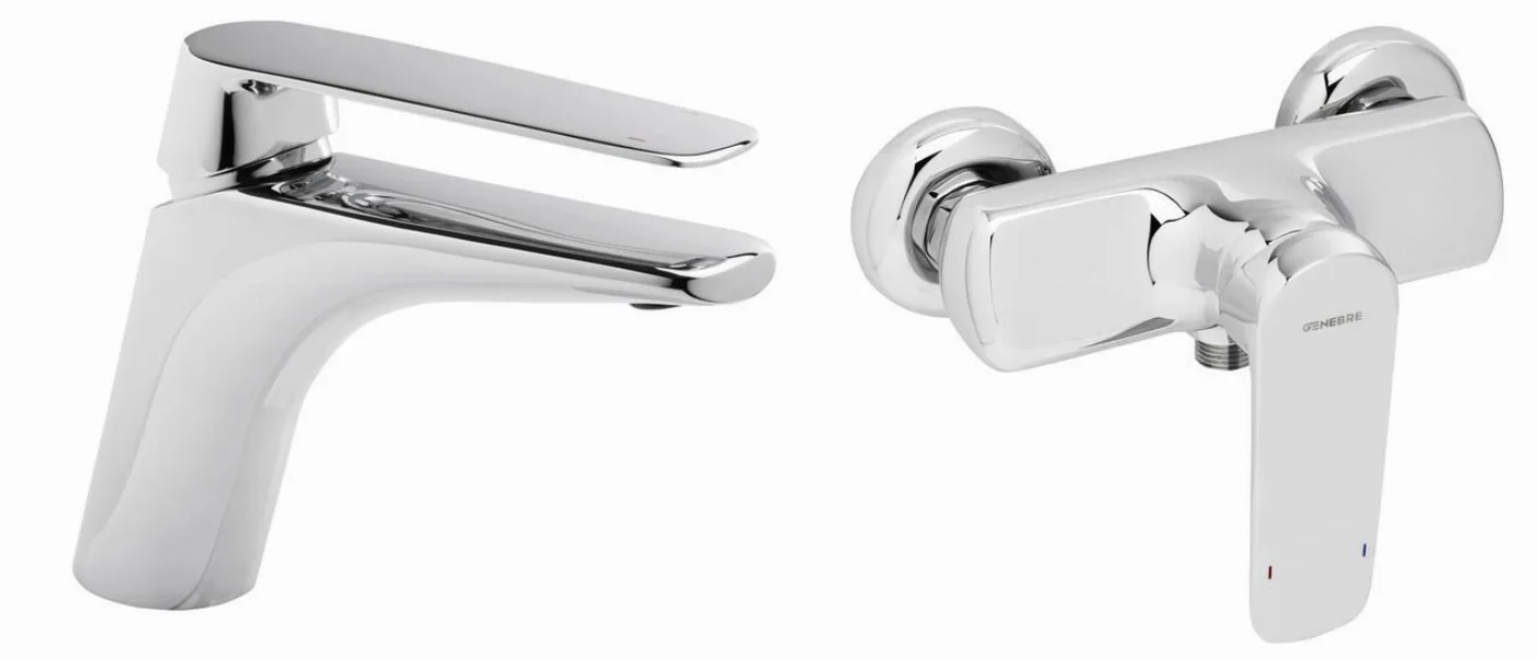 Набор смесителей для раковины и душа GENEBRE Kode 1+1 02KO-shower (62130084566+62110314567)